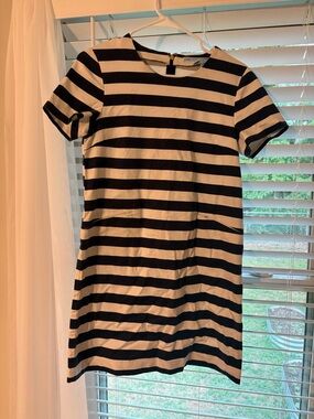 Draper James Navy and White Striped Mini Dress